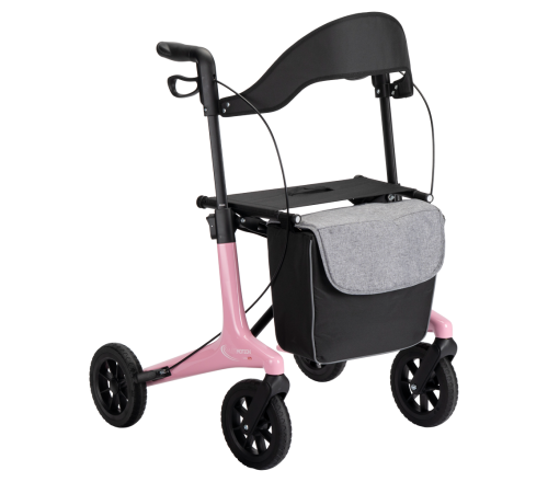 MultiMotion Carbon rollator - Roze - M (vooraanzicht)