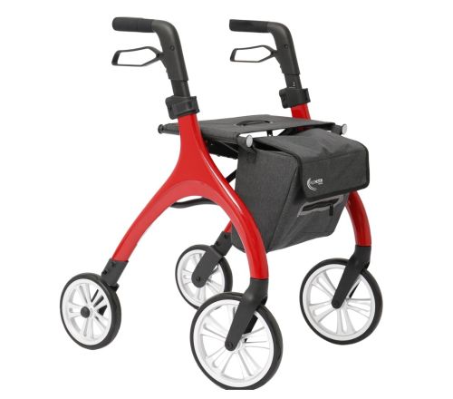 MultiMotion Curve rollator - Rood (linker voorzijde)