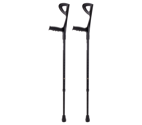 MultiMotion elleboogkrukken met open manchet - Zwart