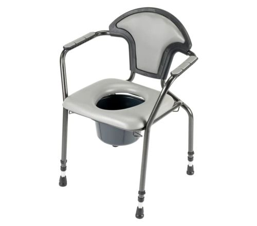 Herdegen toiletstoel in hoogte verstelbaar grijs - voorzijde