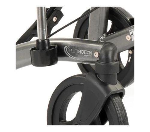 MultiMotion Stokhouder – Voor Trollimaster RG70 rollator (ingezoomd op de bakje onderaan het frame)