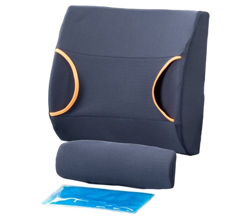 MultiMotion lumbaalkussen met gelpad - alle onderdelen van het kussen los van elkaar