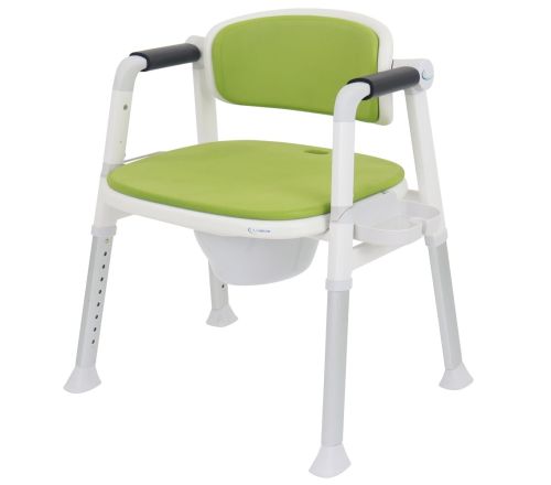 MultiMotion Commode Douche-/Toiletstoel Groen - Voorzijde schuin