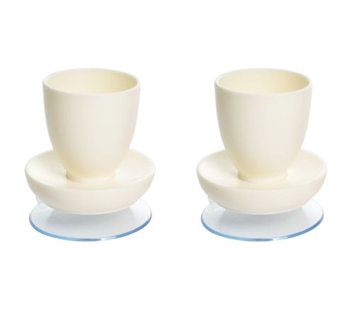 MultiMotion Eierdop met zuignap (2 stuks) - Wit