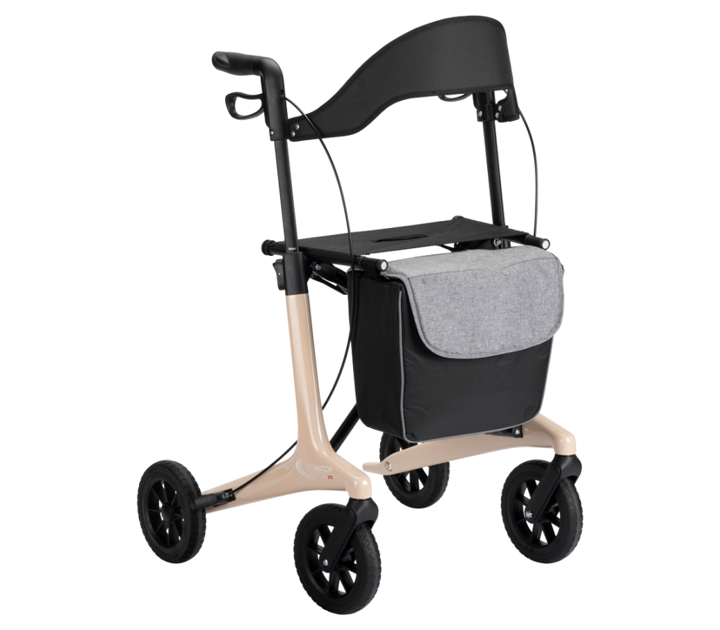MultiMotion Carbon rollator - Beige - M (vooraanzicht)
