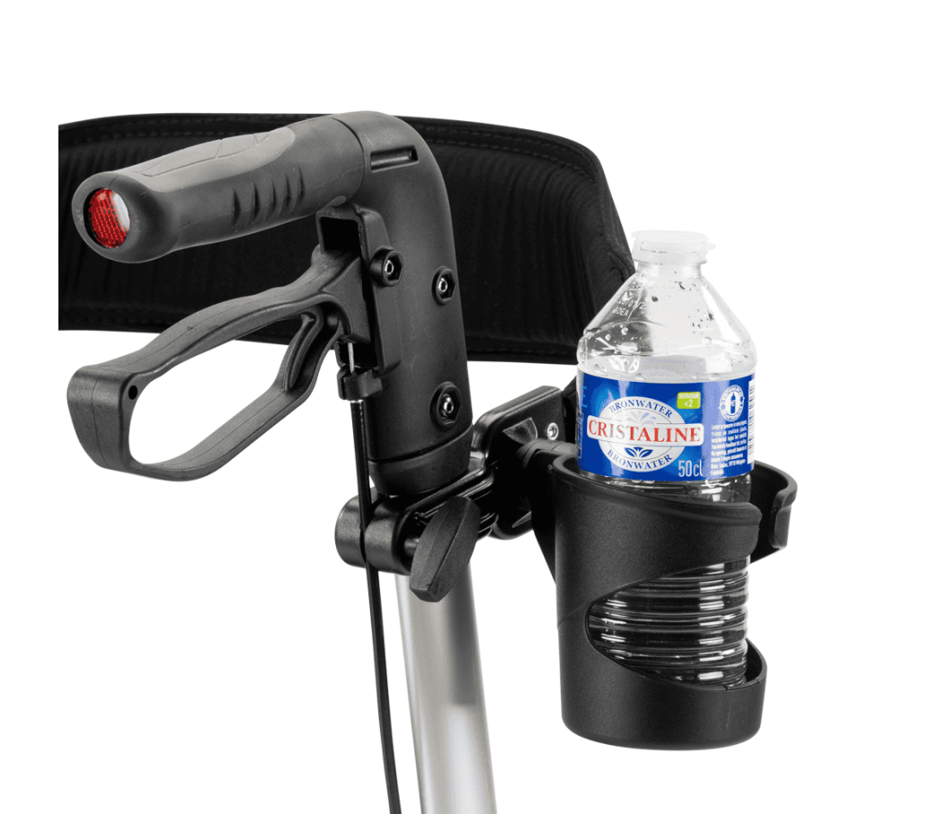 MultiMotion bekerhouder – Voor Cruiser rollator (gemonteerd aan rollator met een flesje water in de houder)