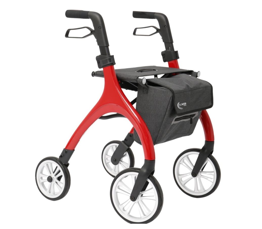 MultiMotion Curve rollator - Rood (linker voorzijde)