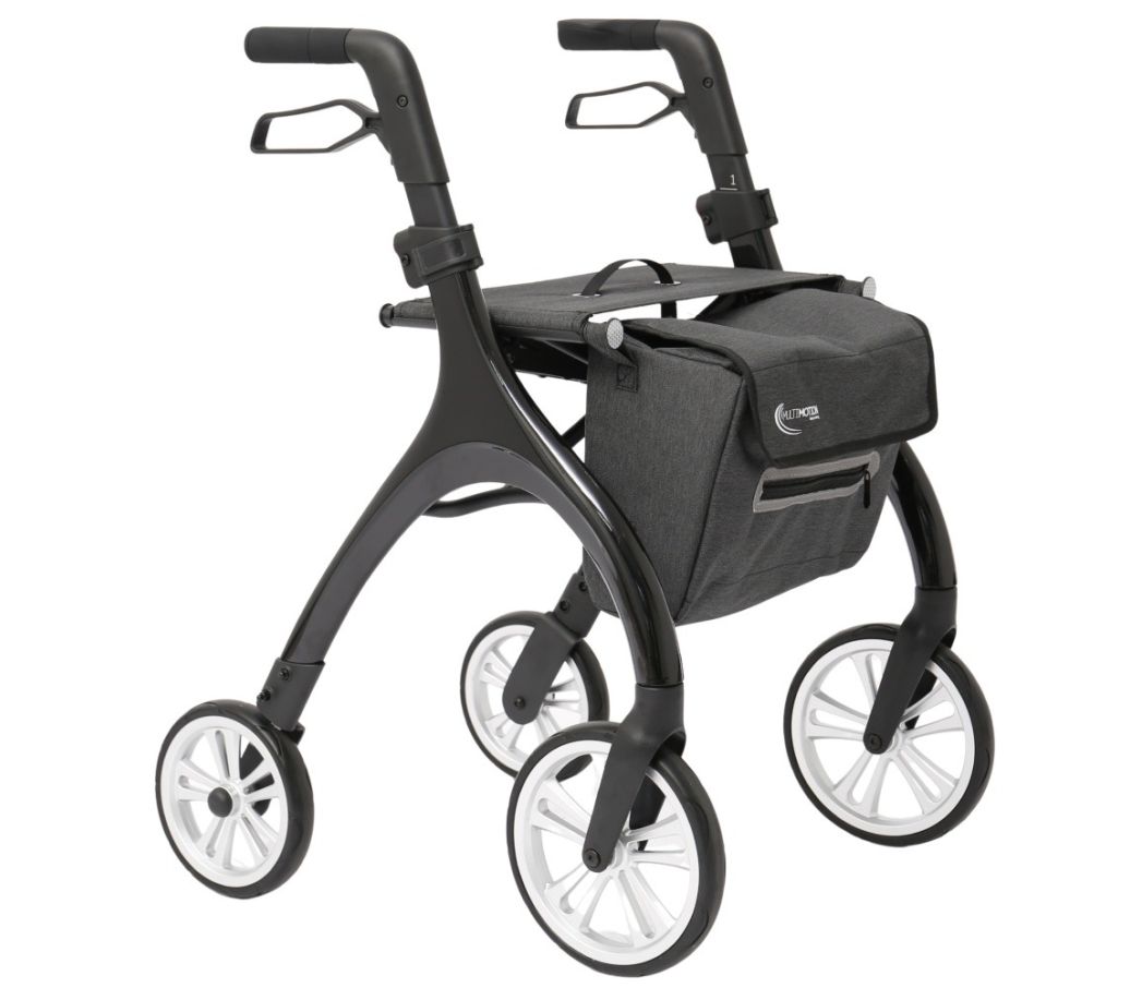 MultiMotion Curve rollator - Zwart (linker voorzijde)