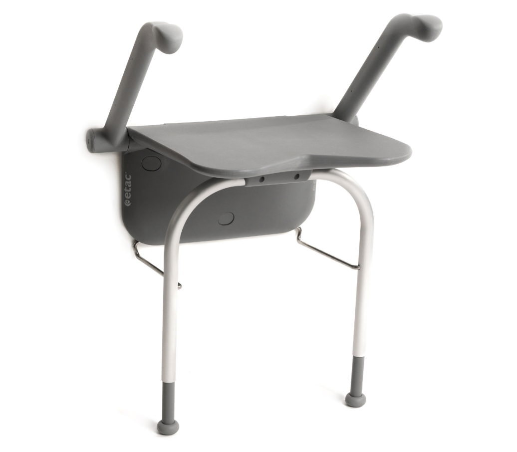 Etac Relax douchezitje met steunpoten, wandmontage - Grijs (zonder rugleuning)