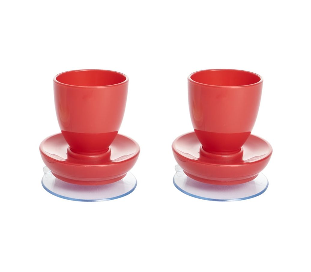 MultiMotion Eierdop met zuignap (2 stuks) - Rood