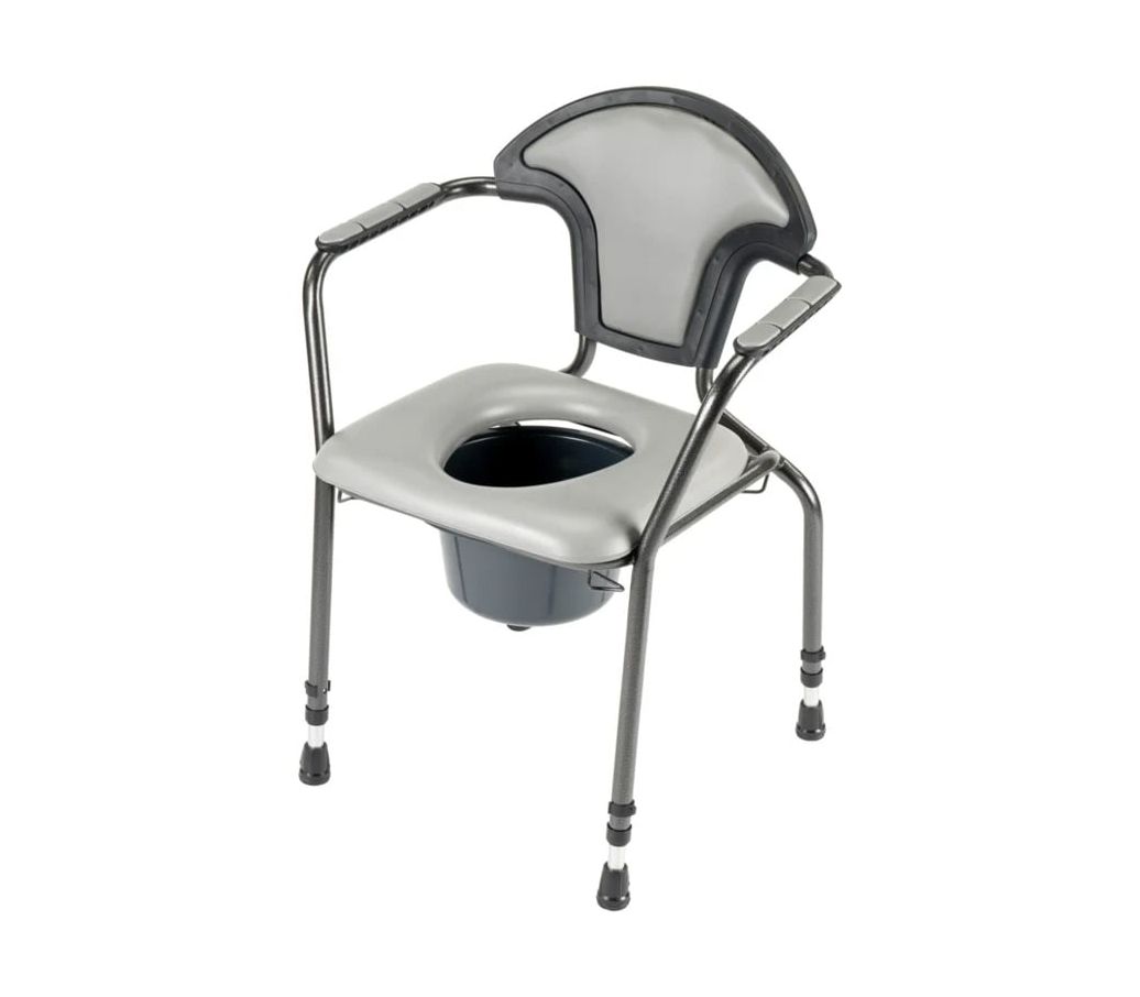 Herdegen toiletstoel in hoogte verstelbaar grijs - voorzijde