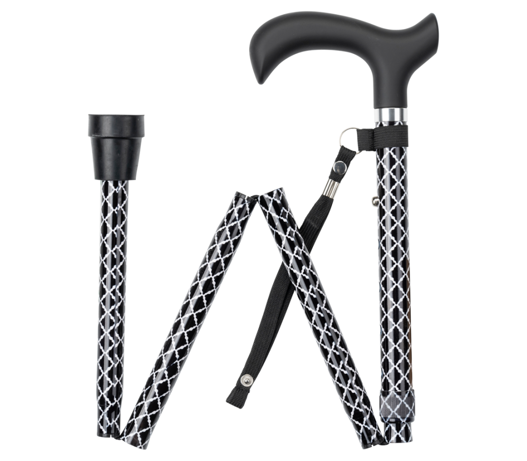 MultiMotion wandelstok opvouwbaar - Ruitjes opgevouwen