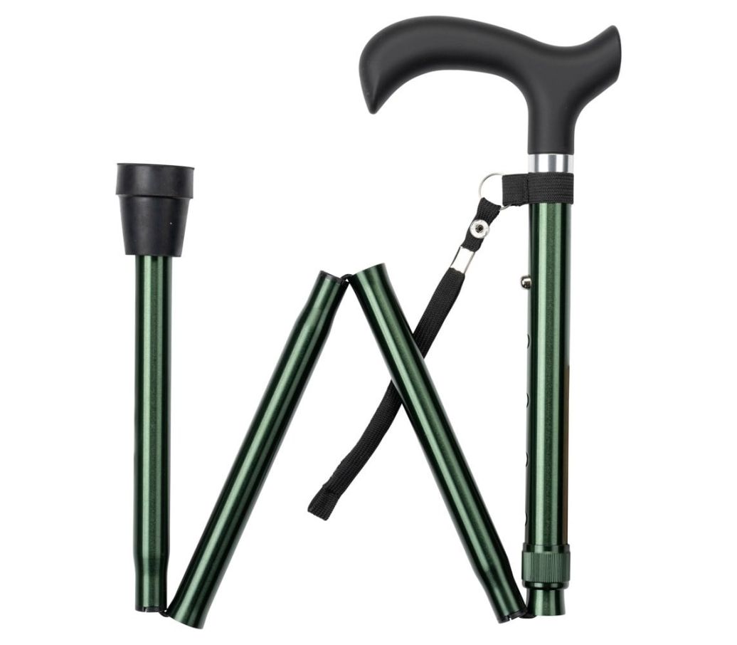 MultiMotion wandelstok opvouwbaar - Groen opgevouwen