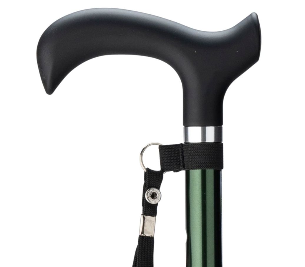 MultiMotion wandelstok - Groen (ingezoomd op handvat en kleur van de buis) MultiMotion wandelstok - Groen (ingezoomd op handvat en kleur van de buis)