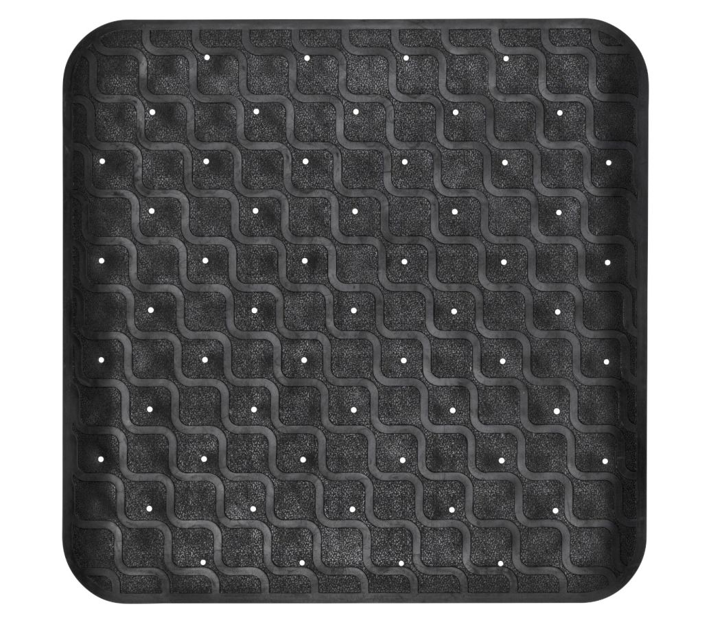 MultiMotion douchemat / badmat antislip - 53 x 53 cm Zwart