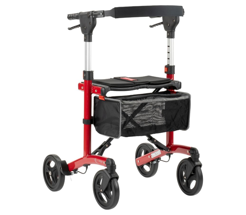 MultiMotion Trollimaster RA60 Rollator LOW rood - voorzijde