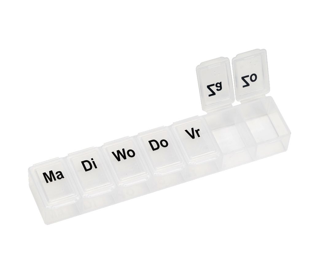 MultiMotion Pillendoosje 7-daags (met 2 dekseltjes open)