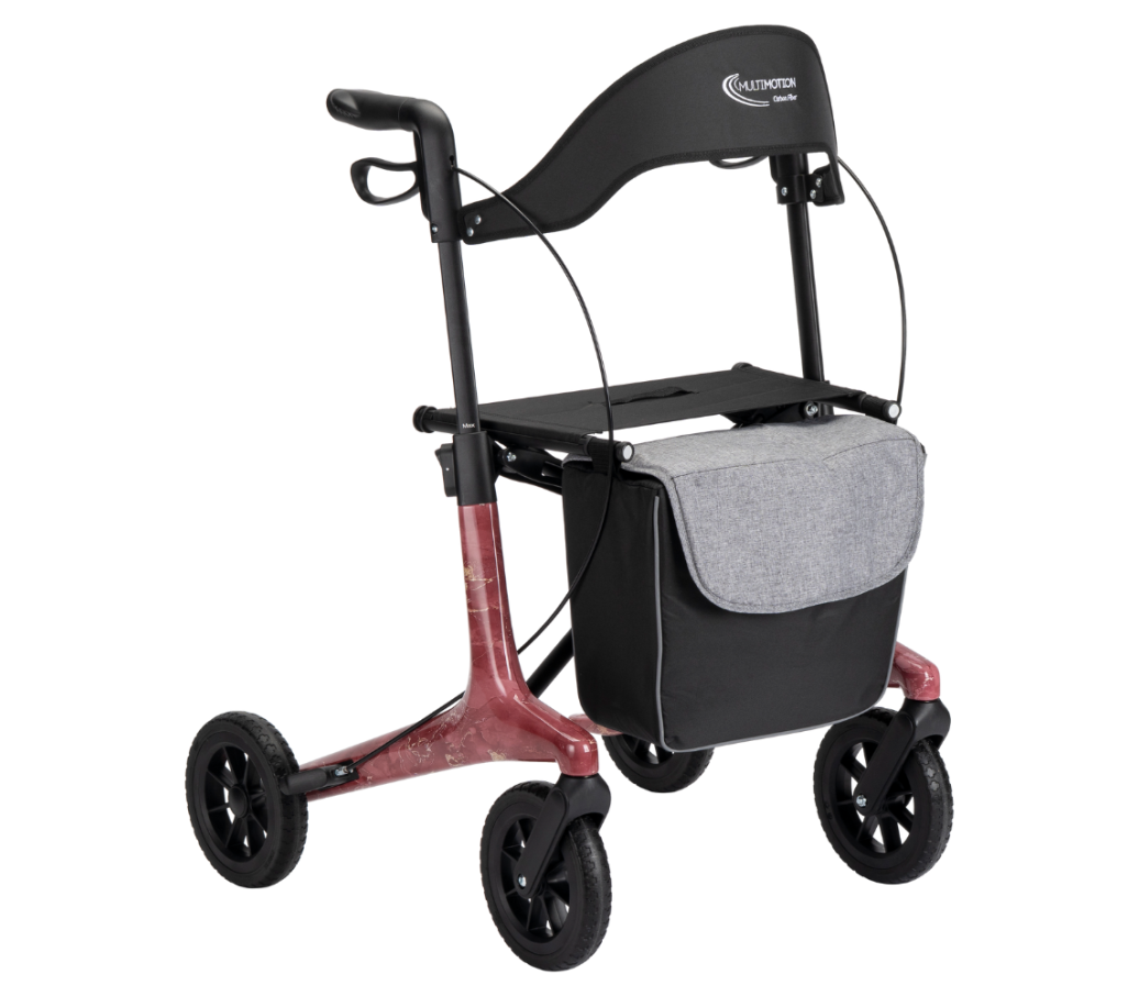 MultiMotion Carbon rollator - Marmer print - M (vooraanzicht)
