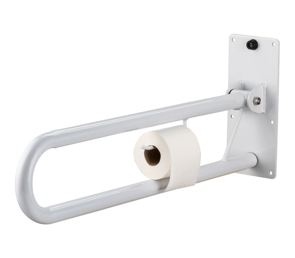 MultiMotion toiletbeugel opklapbaar wit - 76 cm met toiletrolhouder