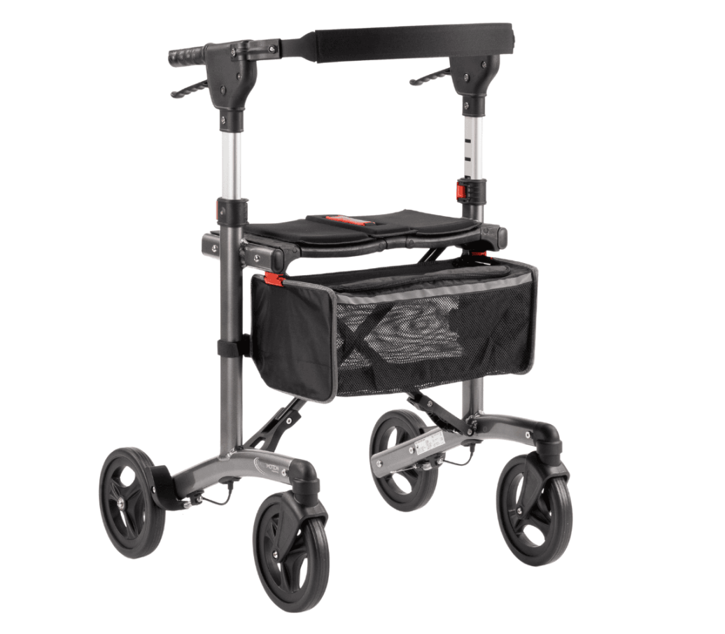 MultiMotion Trollimaster RA60 Rollator LOW donkergrijs - voorzijde